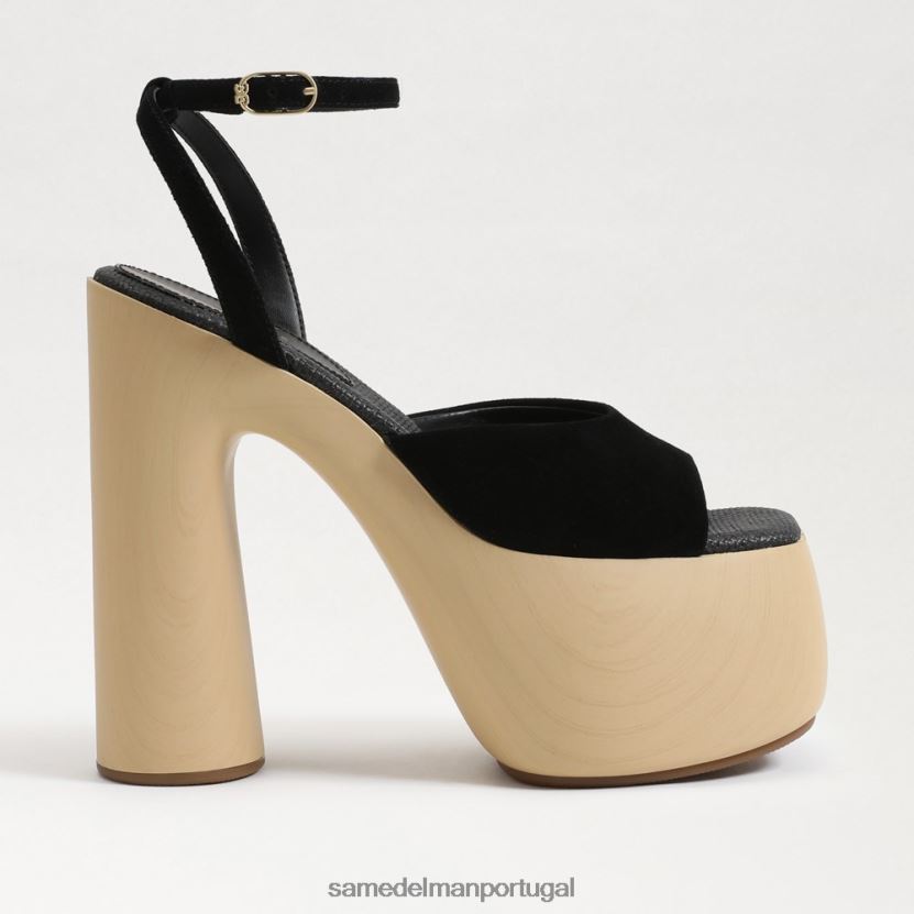 Sam Edelman Camurça preta mulheres salto plataforma Grayson calçados X8JV0P668
