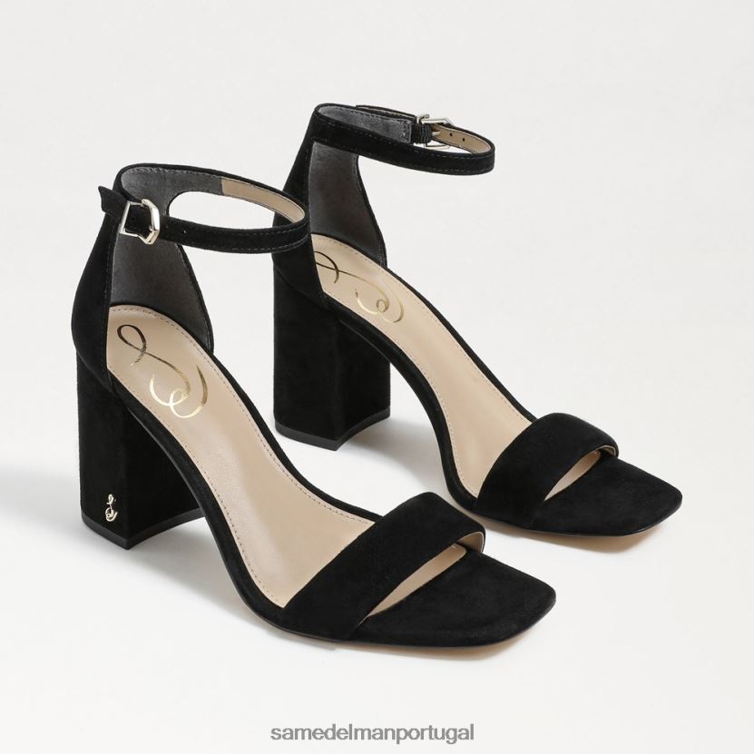 Sam Edelman Camurça preta mulheres sandália de salto bloco daniella calçados X8JV0P302