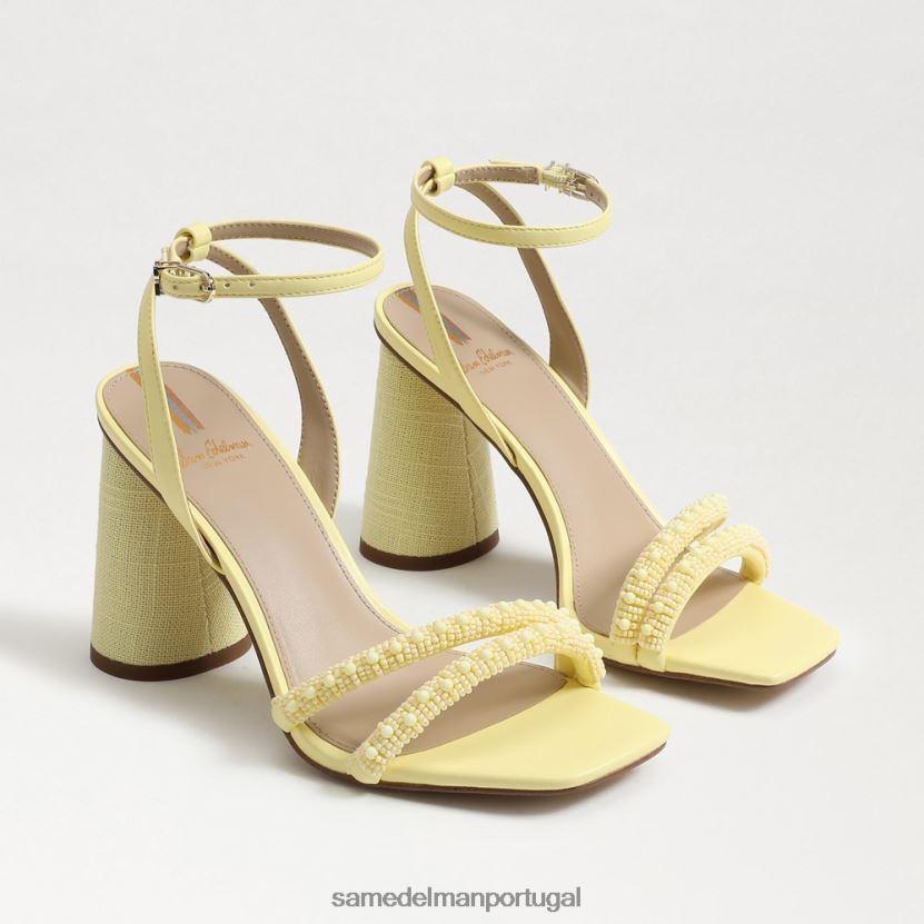 Sam Edelman amarelo manteiga mulheres sandália kia com salto bloco calçados X8JV0P489