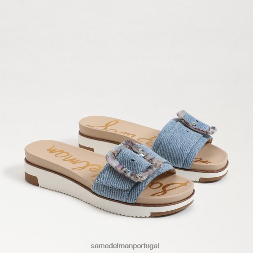 Sam Edelman azul montrose mulheres sandália slide ariane calçados X8JV0P180