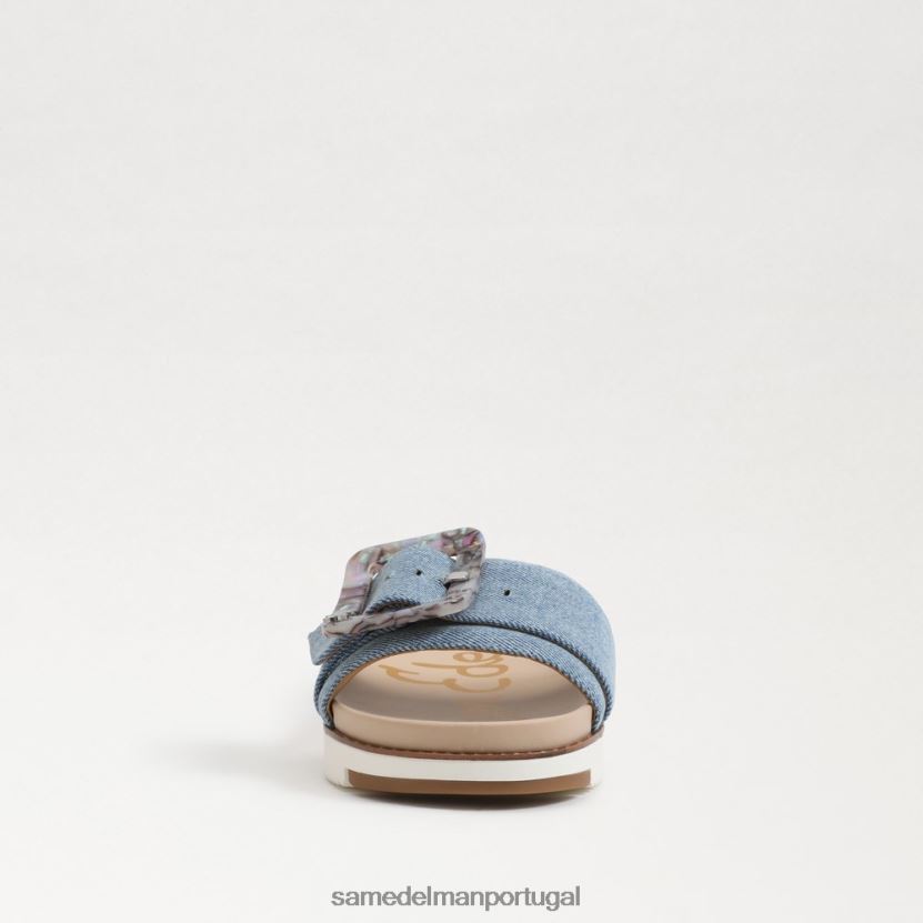 Sam Edelman azul montrose mulheres sandália slide ariane calçados X8JV0P180