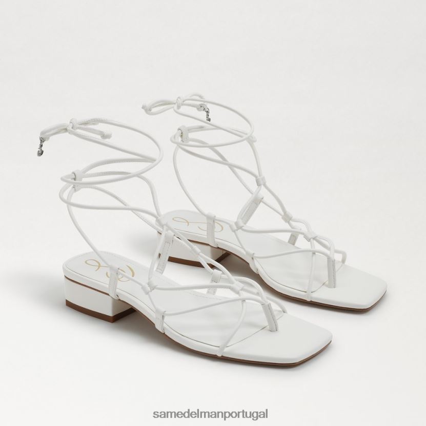 Sam Edelman couro branco brilhante mulheres sandália maluca calçados X8JV0P422