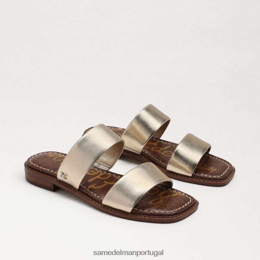 Sam Edelman couro folha de ouro mulheres sandália haydee calçados X8JV0P574