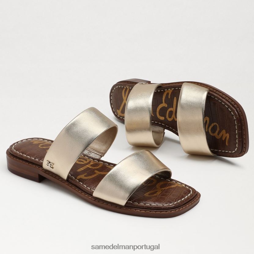 Sam Edelman couro folha de ouro mulheres sandália haydee calçados X8JV0P574
