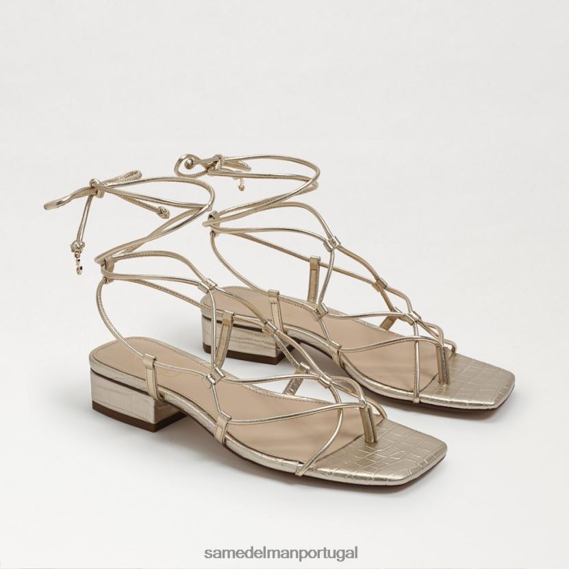 Sam Edelman couro folha de ouro mulheres sandália maluca calçados X8JV0P421