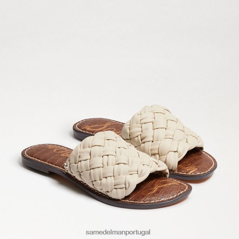 Sam Edelman couro marfim moderno mulheres sandália slide tecido grifo calçados X8JV0P634