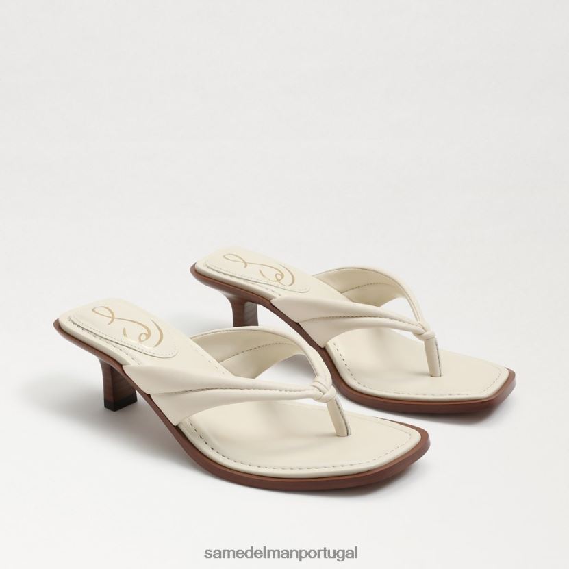 Sam Edelman couro marfim moderno mulheres sandália tanga daphney calçados X8JV0P709