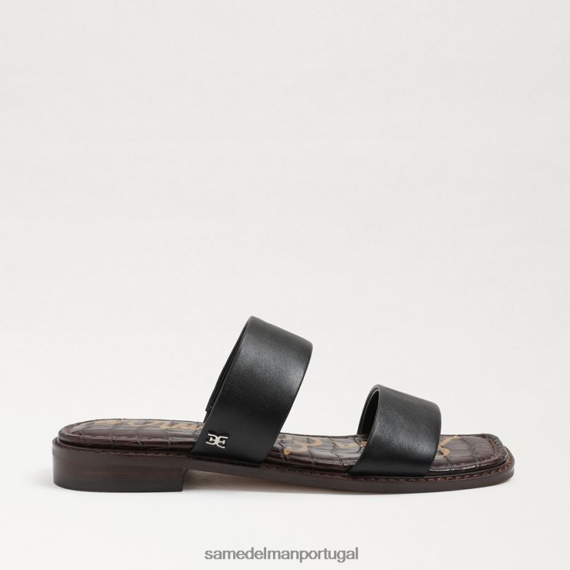 Sam Edelman couro preto mulheres sandália haydee calçados X8JV0P572