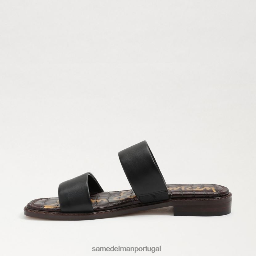 Sam Edelman couro preto mulheres sandália haydee calçados X8JV0P572