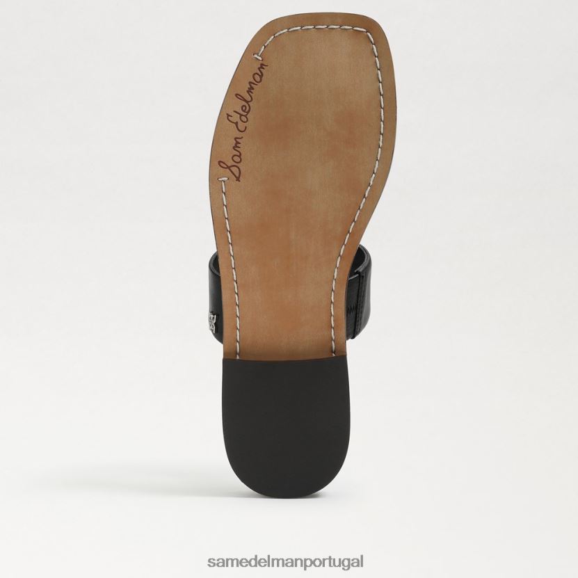 Sam Edelman couro preto mulheres sandália haydee calçados X8JV0P572