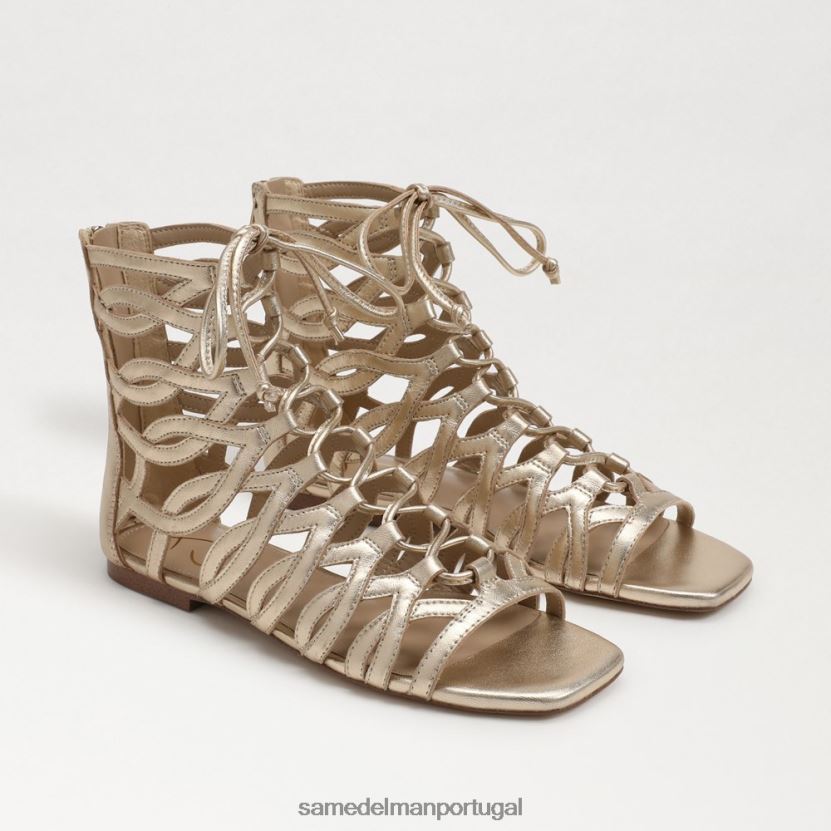 Sam Edelman folha de ouro mulheres sandália gladiadora lara calçados X8JV0P945