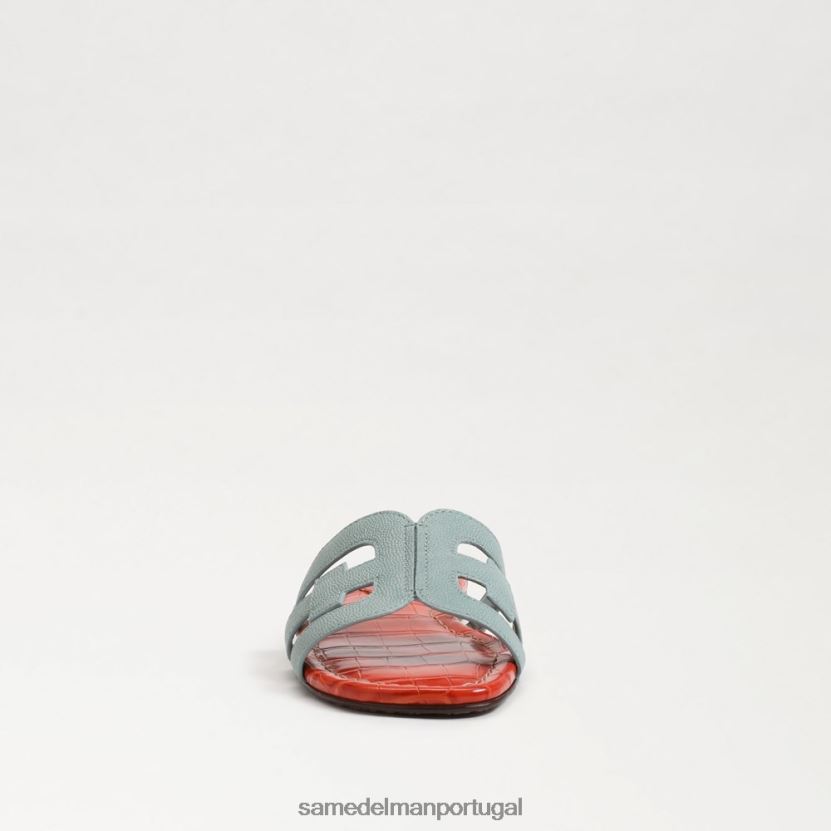 Sam Edelman maré azul/laranja papoula mulheres sandália bay slide calçados X8JV0P9