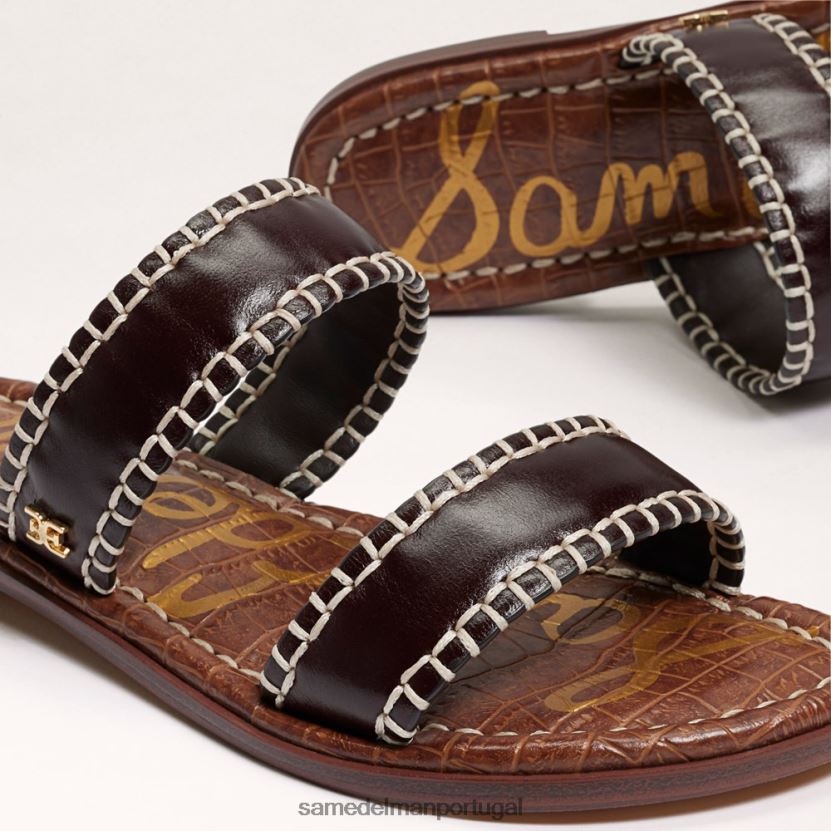 Sam Edelman marrom escuro mulheres sandália ginna slide calçados X8JV0P263