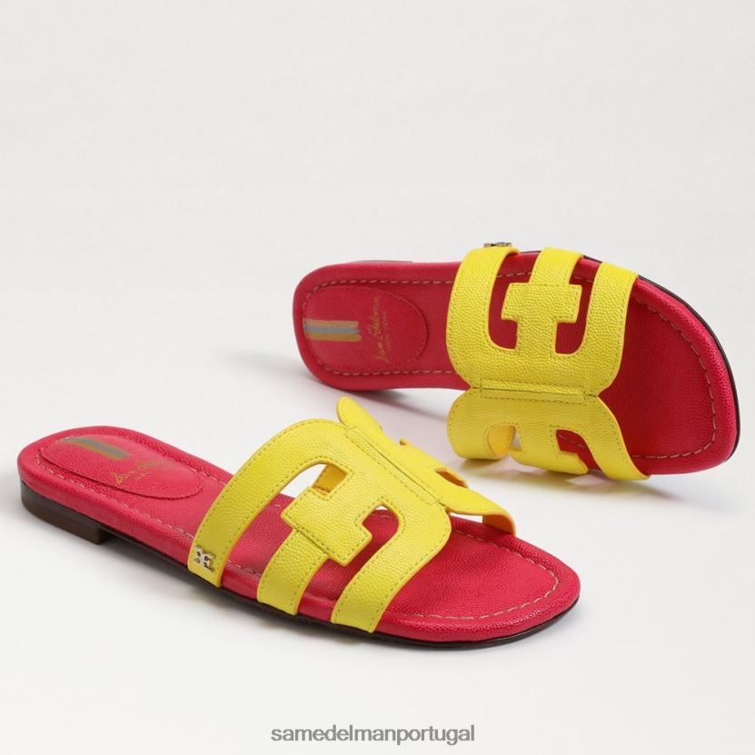 Sam Edelman mimosa amarelo/ultra fúcsia mulheres sandália bay slide calçados X8JV0P7