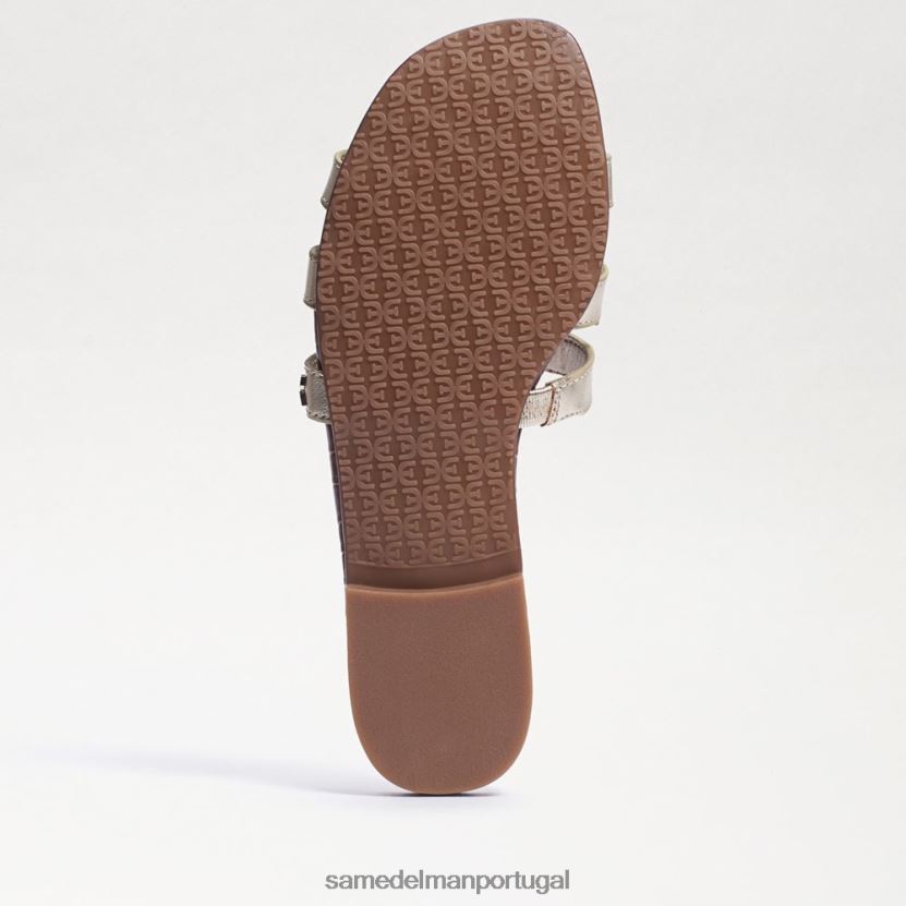 Sam Edelman ouro derretido mulheres sandália bay slide calçados X8JV0P15