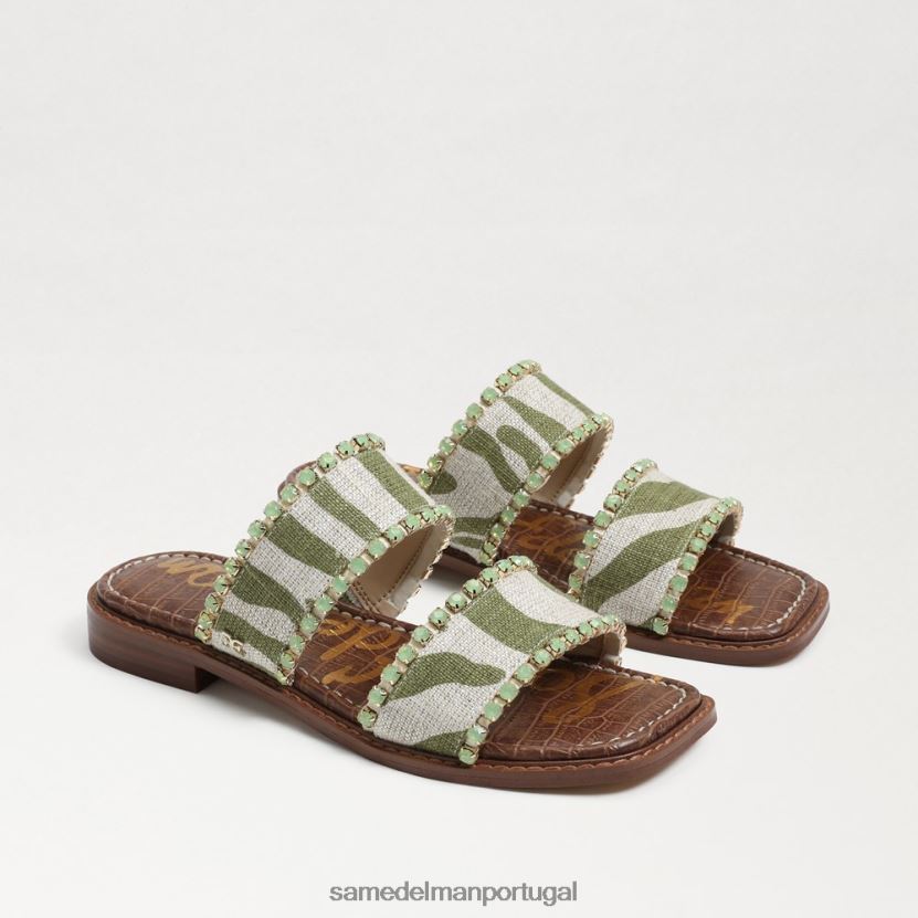 Sam Edelman samambaia/linho zebra natural mulheres sandália hopie slide calçados X8JV0P821