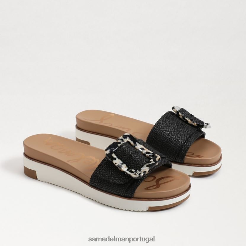 Sam Edelman tecido preto mulheres sandália slide ariane calçados X8JV0P184