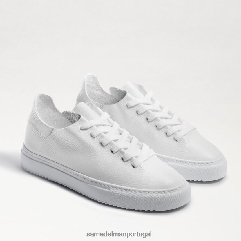Sam Edelman couro branco mulheres tênis com cadarço de papoula calçados X8JV0P309