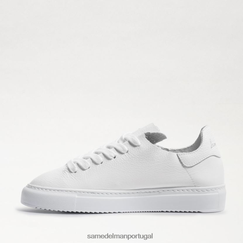 Sam Edelman couro branco mulheres tênis com cadarço de papoula calçados X8JV0P309