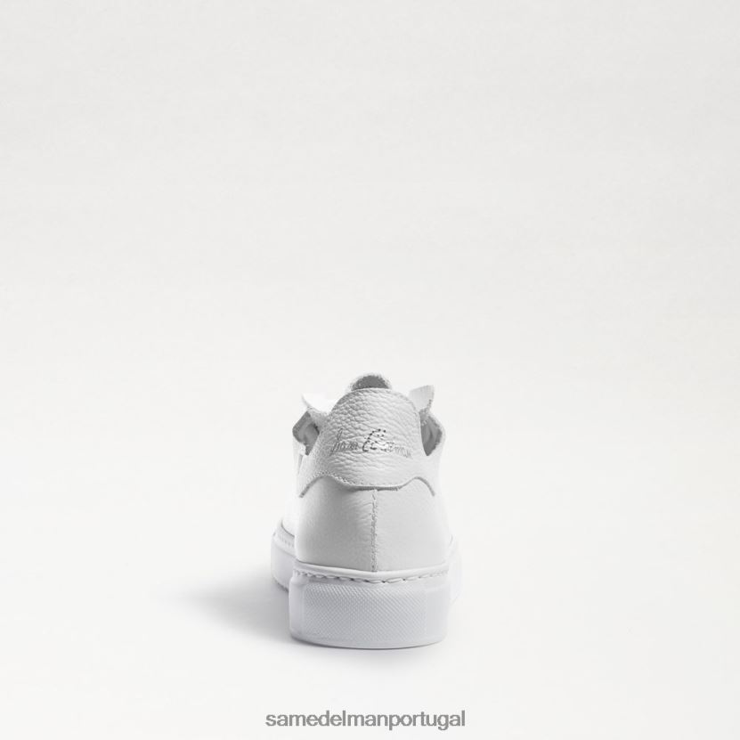 Sam Edelman couro branco mulheres tênis com cadarço de papoula calçados X8JV0P309