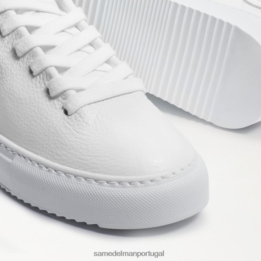 Sam Edelman couro branco mulheres tênis com cadarço de papoula calçados X8JV0P309