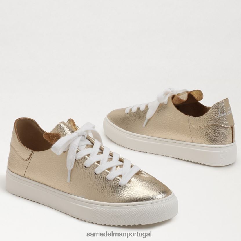 Sam Edelman ouro mulheres tênis com cadarço de papoula calçados X8JV0P310