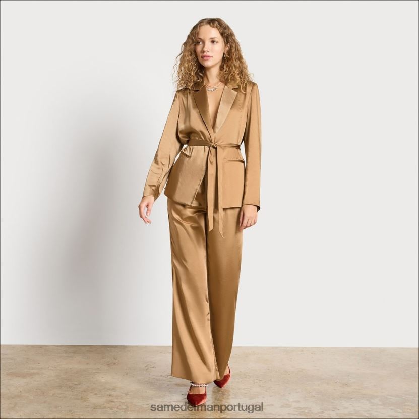 Sam Edelman cetim champanhe mulheres blazer lira vestuário X8JV0P1294