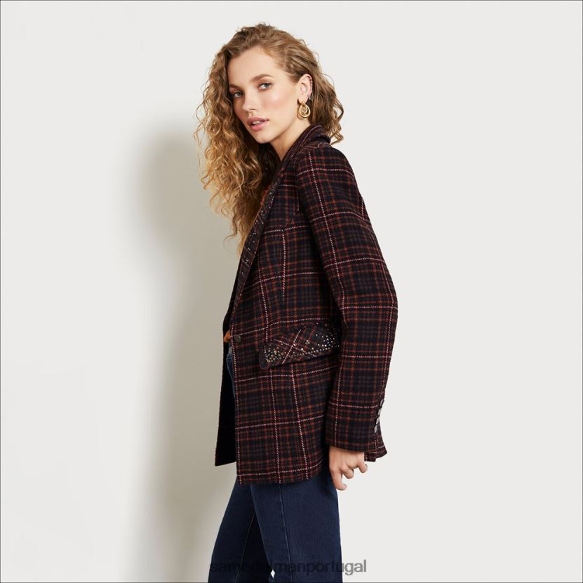 Sam Edelman mabel xadrez mulheres blazer margot vestuário X8JV0P1277