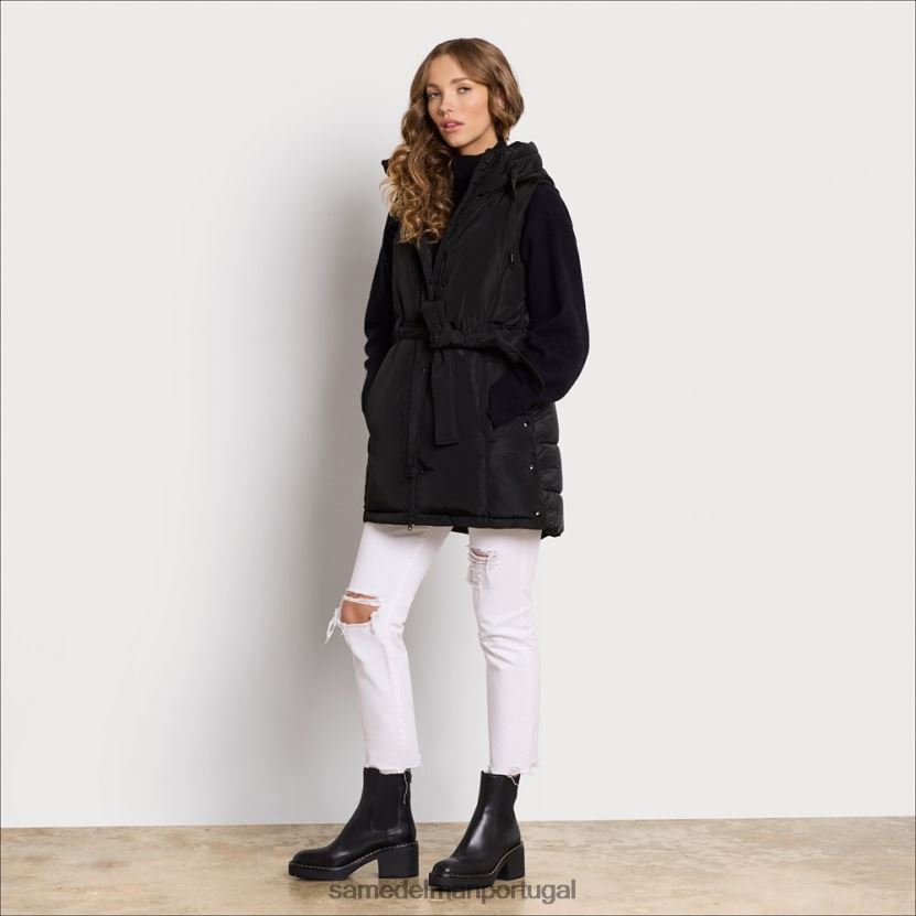 Sam Edelman preto mulheres colete curto e macio vestuário X8JV0P1147