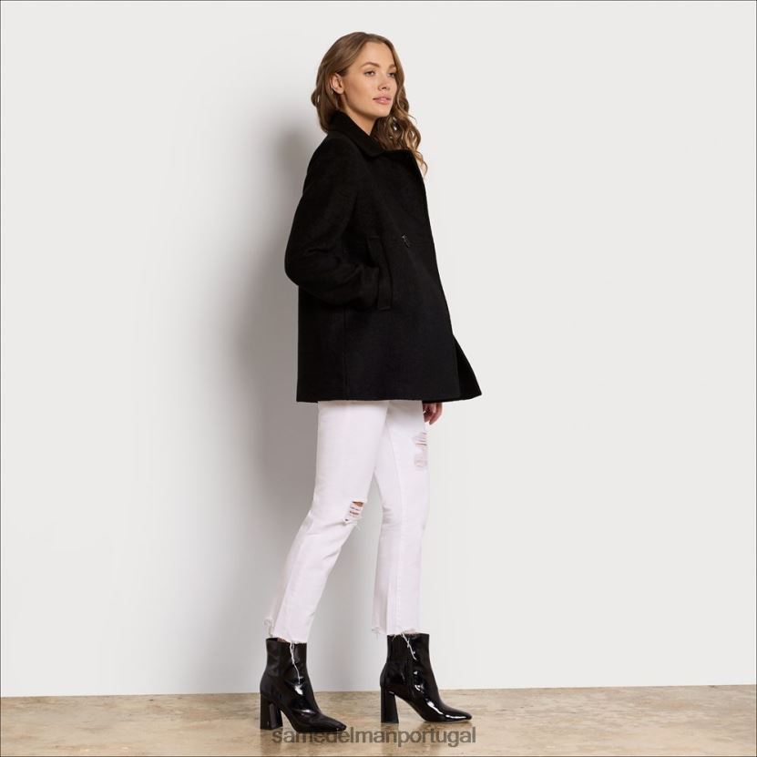 Sam Edelman preto mulheres jaqueta de lã vestuário X8JV0P1158
