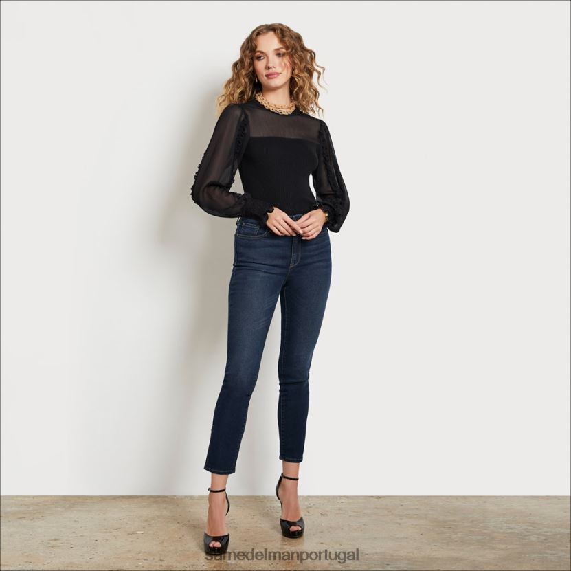 Sam Edelman azul impecável mulheres calça skinny cintura alta vestuário X8JV0P1299