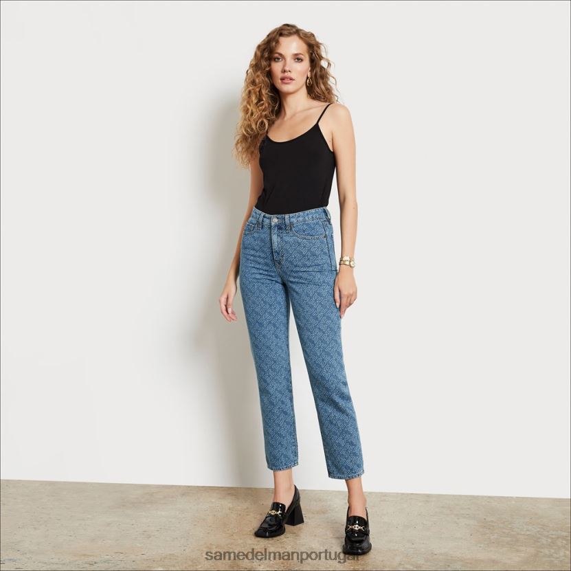 Sam Edelman carregada mulheres calça reta slim cintura alta vestuário X8JV0P1223