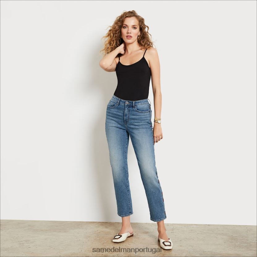 Sam Edelman desfiladeiro de neve mulheres calça reta slim cintura alta vestuário X8JV0P1245