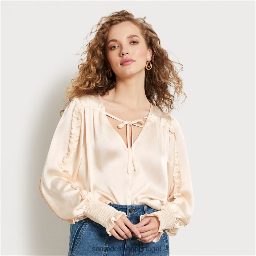 Sam Edelman areia movediça mulheres top varic manga longa vestuário X8JV0P1247