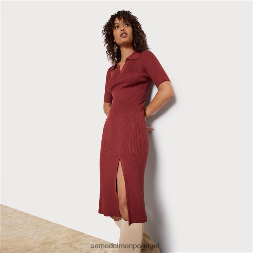 Sam Edelman laranja mulheres vestido midi com gola vestuário X8JV0P1143