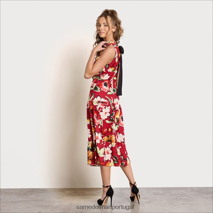 Sam Edelman multi vermelho mulheres vestido maxi com decote alto vestuário X8JV0P1093